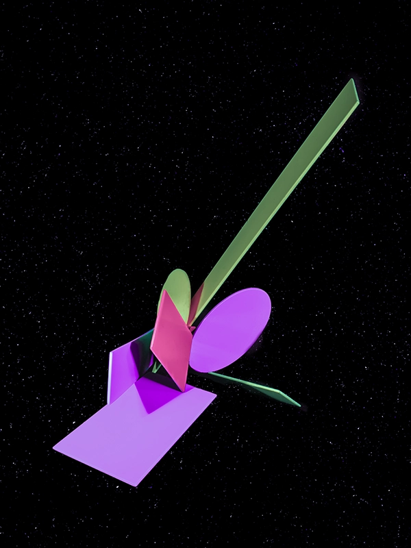 The Shape of Cosmos #4 (2024) by Alexej Sachov. Abstract conceptual photography, synthetic objects placed in the open sea, night dive. The Shape of Cosmos, Photo Basel 2026, Booth A9.