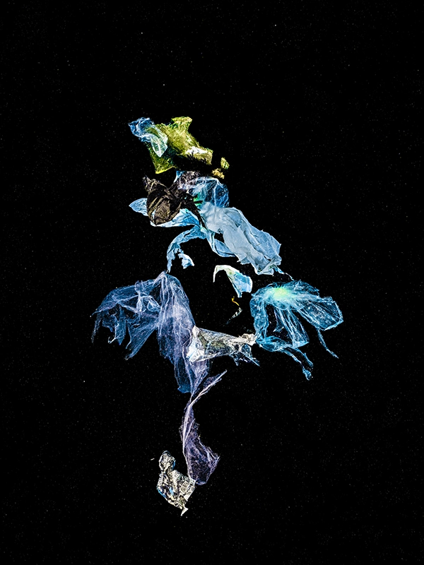 The Ballerina (2023) by Alexej Sachov. Marine debris sculpture, strobe-lit underwater photography from Chronicles of an Emerging Diversity. Photo Basel 2026, Booth A9, Basel Art Week.