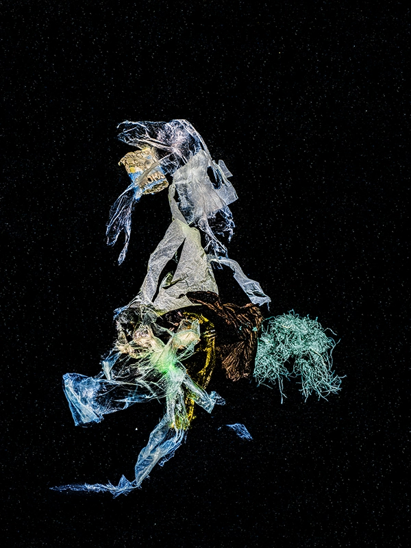 The Knight (2023) by Alexej Sachov. Conceptual photography, marine debris sculpture, Chronicles of an Emerging Diversity. photo basel/berlin 2026, POSITIONS Berlin Art Fair, Tempelhof Airport Berlin.